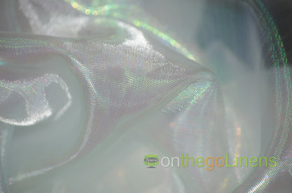 Iridescent Pearl Organza Fabric | Holographic Sheer Organza Fabric | 60" wide | Multiple Colors |