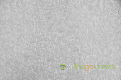 Wedding Bliss Fabric by the Yard | 3d Chiffon Flowers | 100% Polyester |