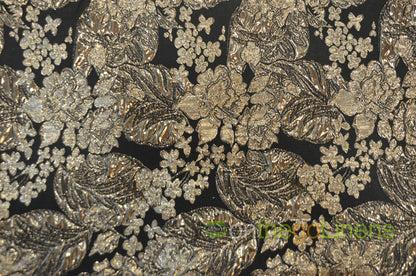 Botanical Jacquard Fabric | Metallic Bubble Jacquard | Design 16975A | 54" Wide |