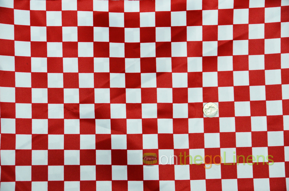 1" Checker Lamour Satin Print Fabric | 60" Wide| 100% Polyester | Two colors Available |