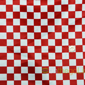 1" Checker Lamour Satin Print Fabric | 60" Wide| 100% Polyester | Two colors Available |
