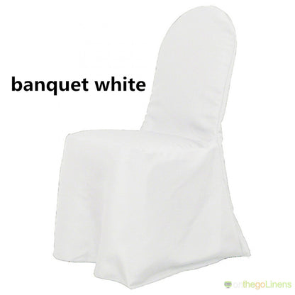 Wrinkle Free Knit Scuba Banquet Chair Covers | White, Ivory, Black | Scuba Chair Covers