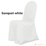 Wrinkle Free Knit Scuba Banquet Chair Covers | White, Ivory, Black | Scuba Chair Covers