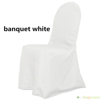 Wrinkle Free Knit Scuba Banquet Chair Covers | White, Ivory, Black | Scuba Chair Covers