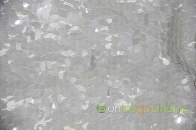 Raindrop Sequins Fabric | Oval Sequins Fabric by the Yard | 52" Wide | Clear Sequins |