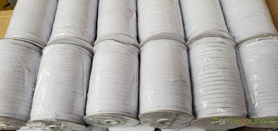1/4" Elastic Braided | 200 Meters |  White Elastic Available |