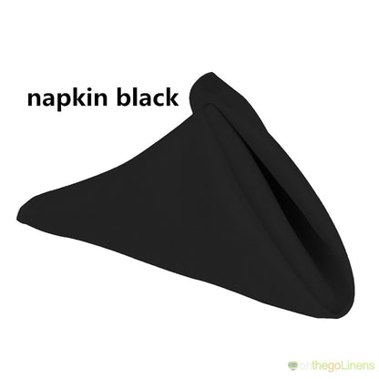 Polyester Table Napkins | White Ivory Black | 20"x20" Hem Edge | Econoline Ready To Ship |