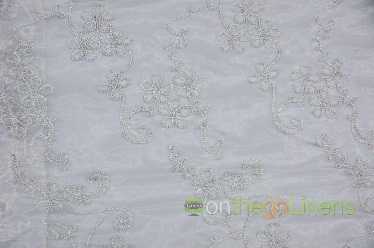 Coco Ribbon Embroidery Table Overlays | Metallic Ribbon Embroidery Overlays | Gold and Silver |