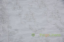 Coco Ribbon Embroidery Table Overlays | Metallic Ribbon Embroidery Overlays | Gold and Silver |