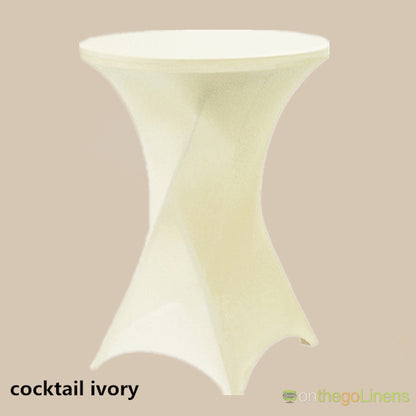Cocktail Spandex Tablecloth | White Ivory Black | Econoline Ready To Ship |