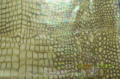 Jungle Alligator Hologram Spandex Fabrics | Dancewear Spandex Fabric | 60" Wide |