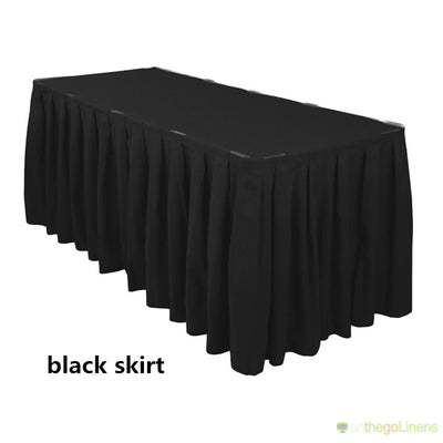 Polyester Table Skirts | 29in x 13.5ft | White Ivory Black | Econoline Ready to Ship |