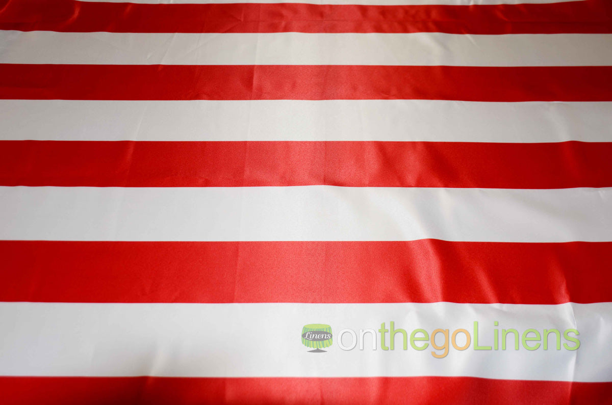 2" Stripe Charmeuse Satin Print Table Runners
