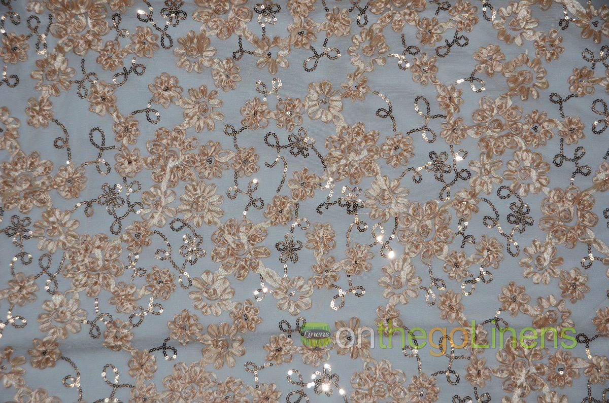 Luxury Mesh Embroidery Fabric | Mesh Sequins Embroidery Fabric | Multiple Colors | 52" Wide |