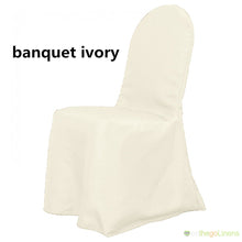 Polyester Banquet Chair Cover | White Ivory Black Banquet Chair Covers | 150gsm | Econoline Ready To Ship |