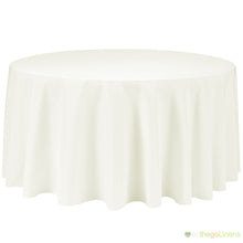 132" Round Polyester Tablecloth | Econoline Ready to Ship | 11 Colors to Choose From |