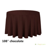 108" Round Polyester Tablecloth | Econoline Ready to Ship | 11 Colors to Choose From |