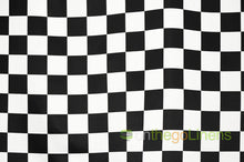 3.5" Checkers Lamour Satin Fabric by the Yard | White Black Checkers | 60" Wide | 100% Polyester |