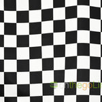 3.5" Checkers Lamour Satin Fabric by the Yard | White Black Checkers | 60" Wide | 100% Polyester |