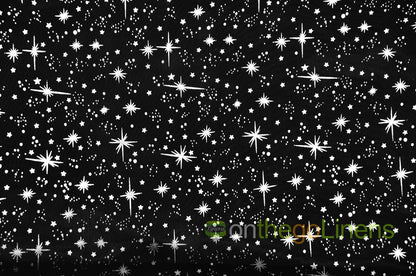 Star Foil Organza Fabric by the Yard | Metallic Star Print on Organza Fabric | 60" Wide | Multiple Colors |