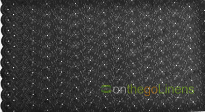 Polyester Cotton Heavy Eyelet Embroidery | Double Sided Scallop | 42" Wide |