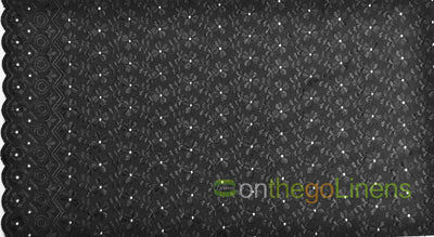 Polyester Cotton Heavy Eyelet Embroidery | Double Sided Scallop | 42" Wide |