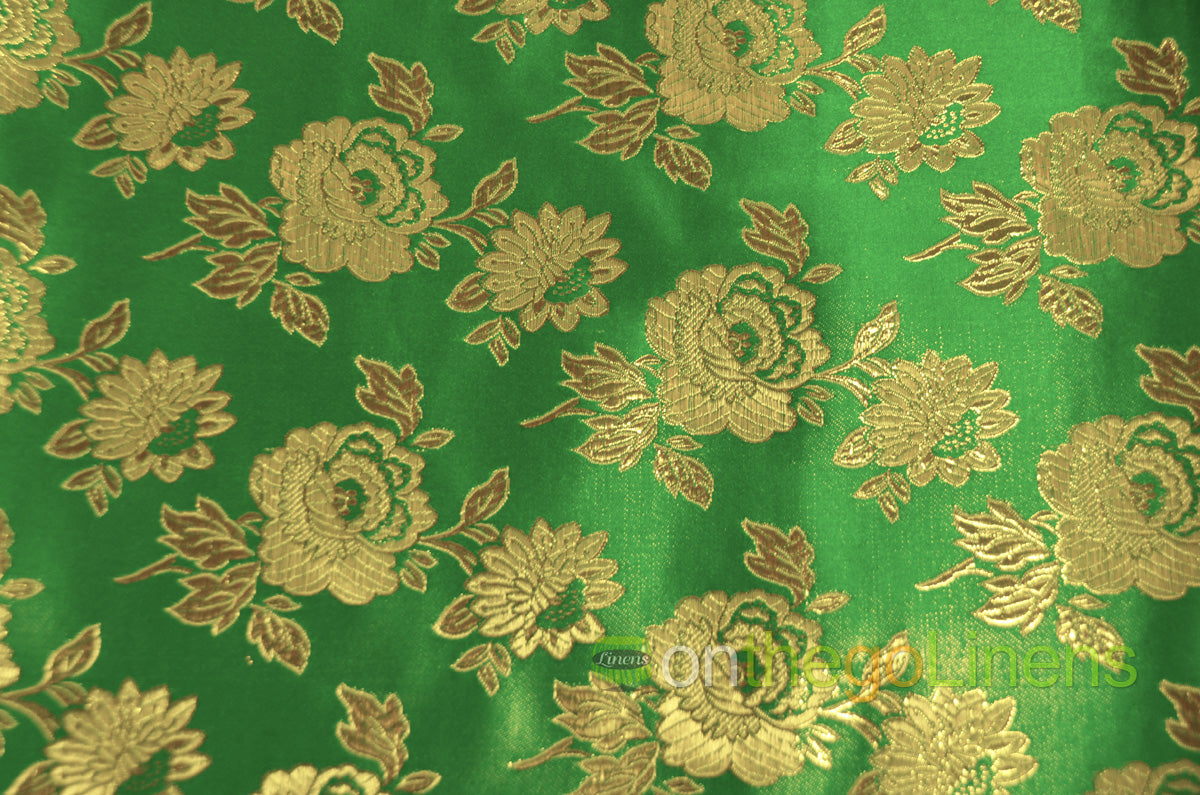 Chinese Brocade Flower Fabric by the Yard | 56/57" Wide | Pattern B88 | Multiple Colors |