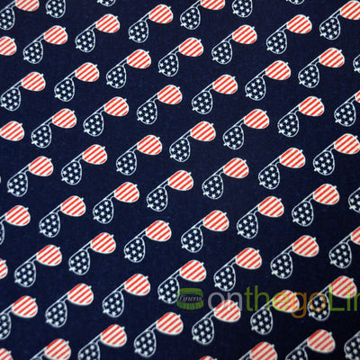 American Flag Glasses printed on a 100% Cotton Fabric | 60" Wide| Patriotic Fabric |
