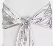 Slipper Lame Chair Sashes | Metallic Chair Sashes | 8" x 108" size | Multiple Colors Silver Gold and more |
