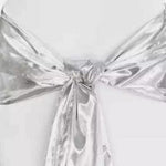 Slipper Lame Chair Sashes | Metallic Chair Sashes | 8" x 108" size | Multiple Colors Silver Gold and more |