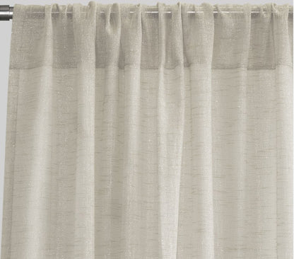 Metallic Faux Sheer Linen Fabric | Metallic Linen Fabric | 108" Wide | Gold and Silver |