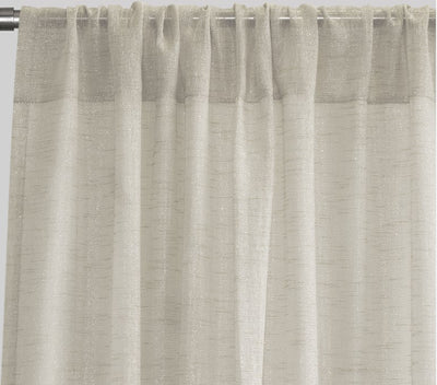 Metallic Faux Sheer Linen Event Drapery Panels | Metallic Linen Curtains | 108" Wide | Gold and Silver |