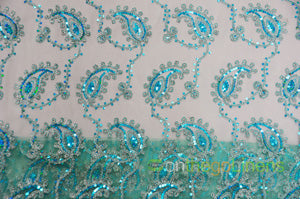 Coco Paisley Embroidery Table Overlays | Metallic Coco Paisley Embroidery Overlays | Multiple Colors |