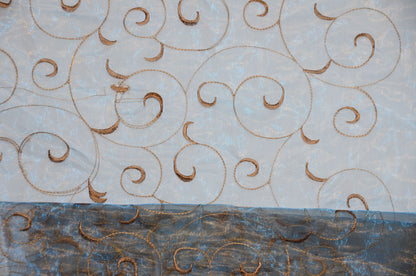 Swirl Organza Fabric by the Yard | Organza Embroidery Fabric | Multiple Colors |