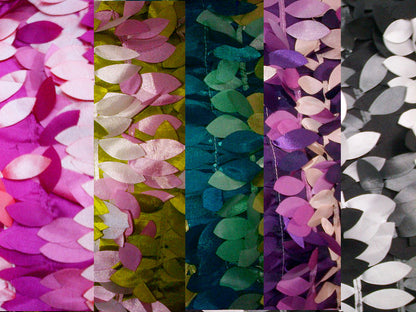 Multi Color Leaf Taffeta Fabric by the Yard | Multi Color Petal Fabric | 57" Wide |
