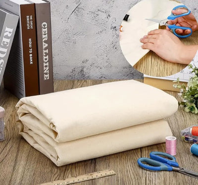 Natural Muslin Fabric | 63" Wide | 100% Cotton Muslin | Natural Color, Undyed, Unbleached |