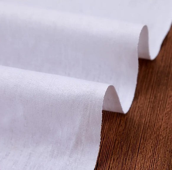 Bleached White Muslin Fabric | 60" Wide | 100% Cotton Muslin White Color | Muslin by the Yard and Bolt |