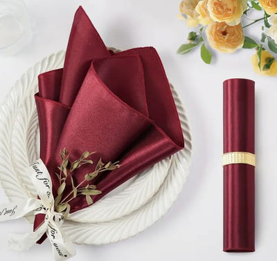 Lamour Satin Table Napkins and Chair Sashes | 100% Polyester Semi Dull Heavy Satin Table Napkins and Chair Sashes |