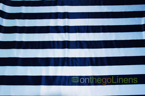3.5" Stripe Lamour Satin Prints  | Event Drapery Custom Manufactured | Six Colors Available |