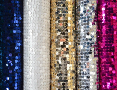 New York Dazzle Sequins Fabric | 6mm Sequins Mesh Fabric | 52" Wide | Multiple Colors |