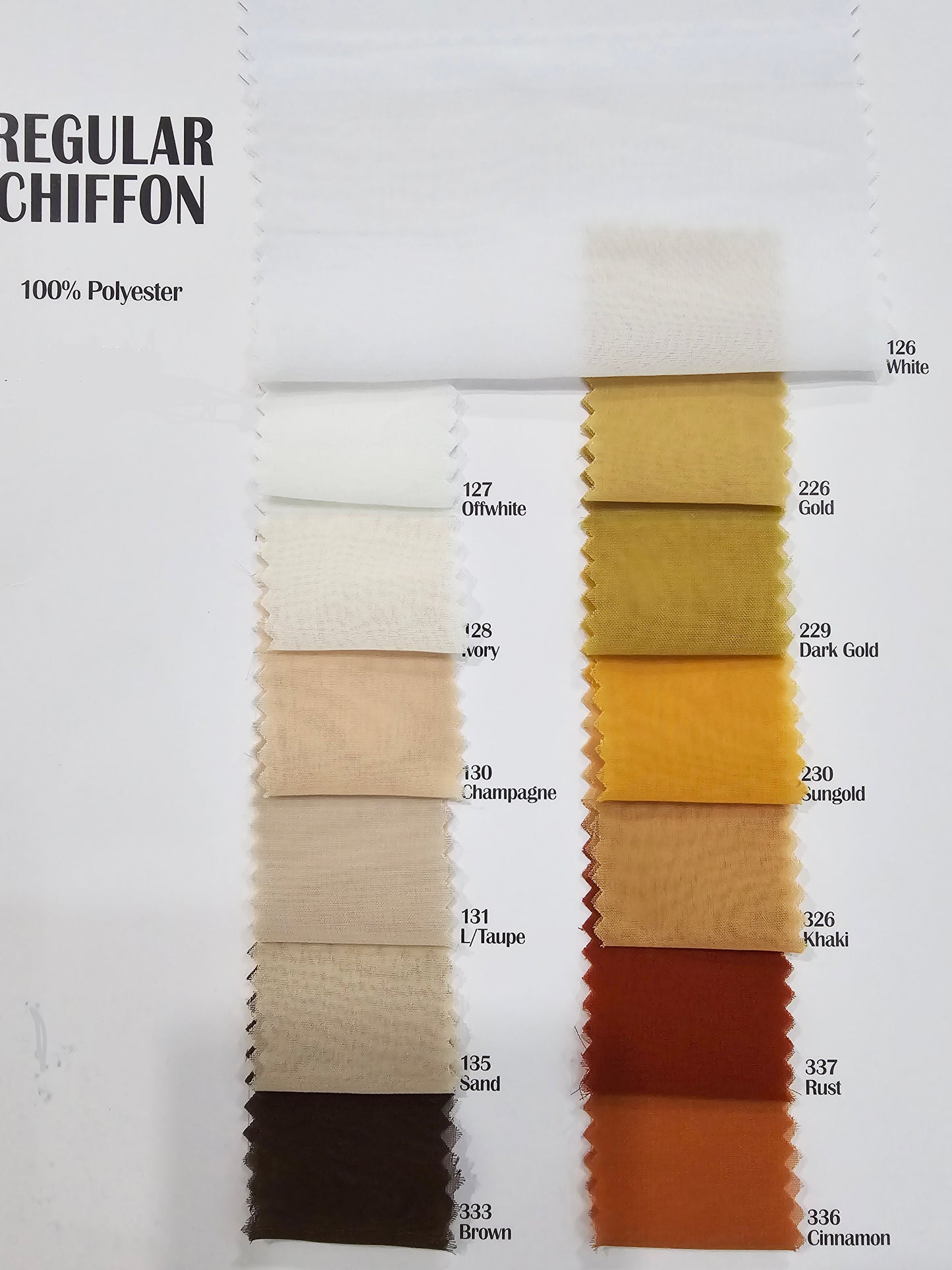 IFR Chiffon Fabric by the Yard & Wholesale Bolt | 100% Polyester Chiffon Fabric | Multiple Colors |