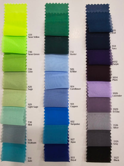 IFR Chiffon Fabric by the Yard & Wholesale Bolt | 100% Polyester Chiffon Fabric | Multiple Colors |