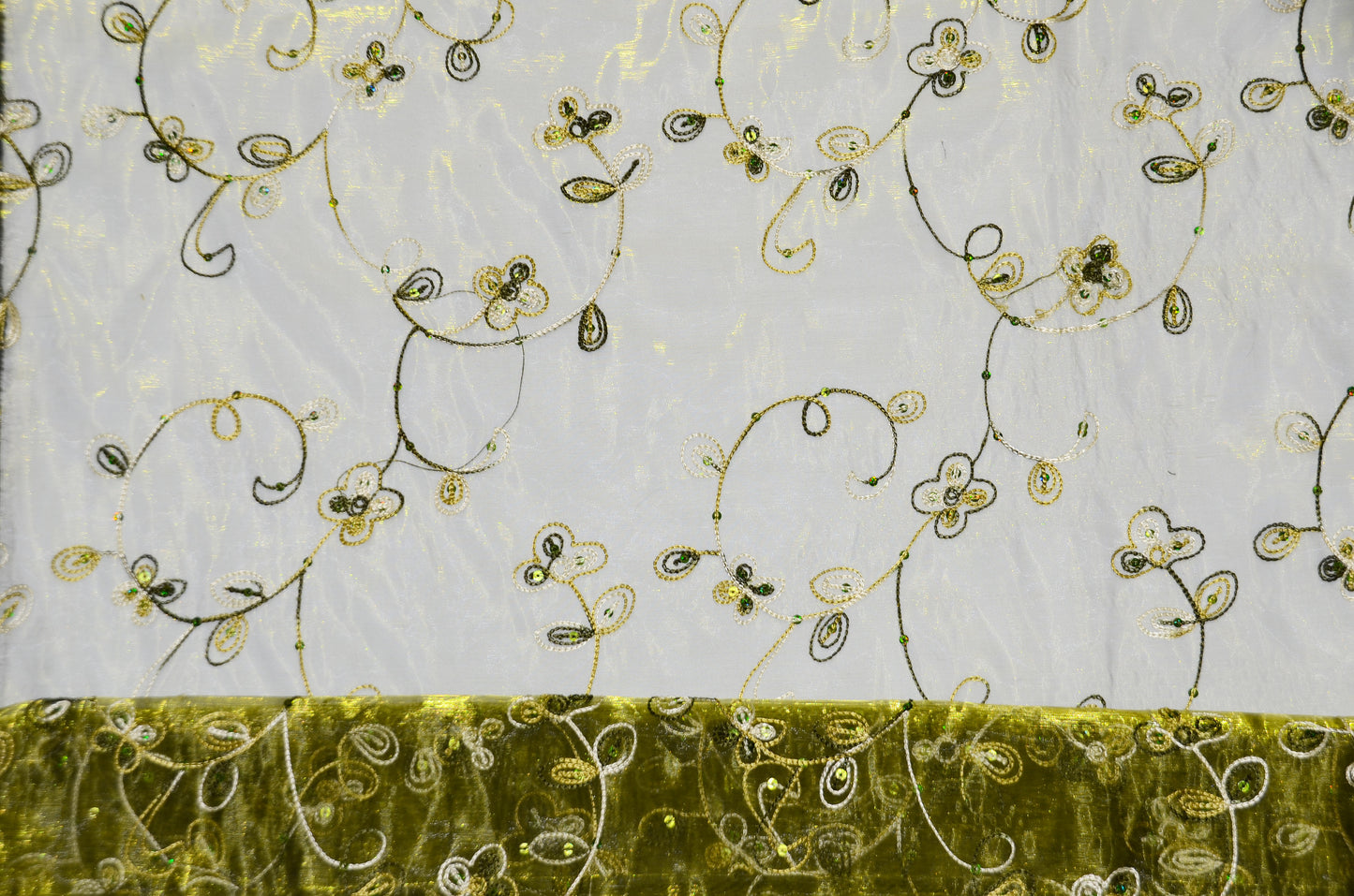 Dahlia Organza Embroidery Fabric by the Yard | 54" Wide | Multiple Colors |