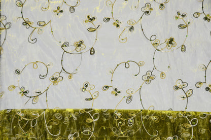 Dahlia Organza Embroidery Fabric by the Yard | 54" Wide | Multiple Colors |