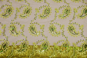 Coco Paisley Embroidery Table Overlays | Metallic Coco Paisley Embroidery Overlays | Multiple Colors |