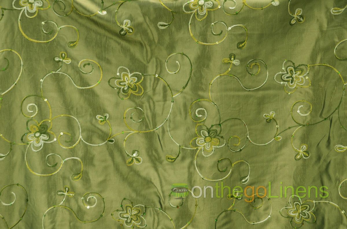 Aurora Taffeta Embroidery Fabrics | Flower Taffeta Embroidery with Sequins |