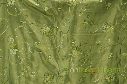 Aurora Taffeta Embroidery Fabrics | Flower Taffeta Embroidery with Sequins |