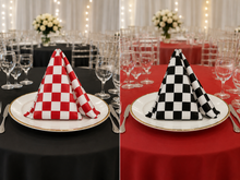 1" Checker Lamour Satin Cloth Napkins for Weddings & Events