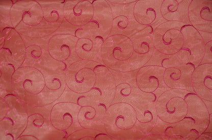 Swirl Organza Fabric by the Yard | Organza Embroidery Fabric | Multiple Colors |