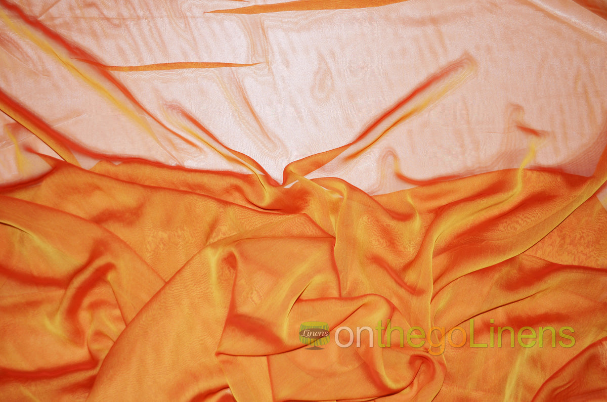 IFR Two Tone Chiffon Event Drapery Panels | Cationic Chiffon Curtains | Inherently Fire Retardant |